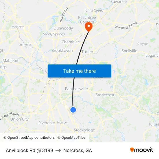 Anvilblock Rd @ 3199 to Norcross, GA map
