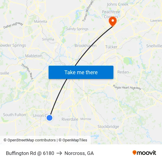 Buffington Rd @ 6180 to Norcross, GA map