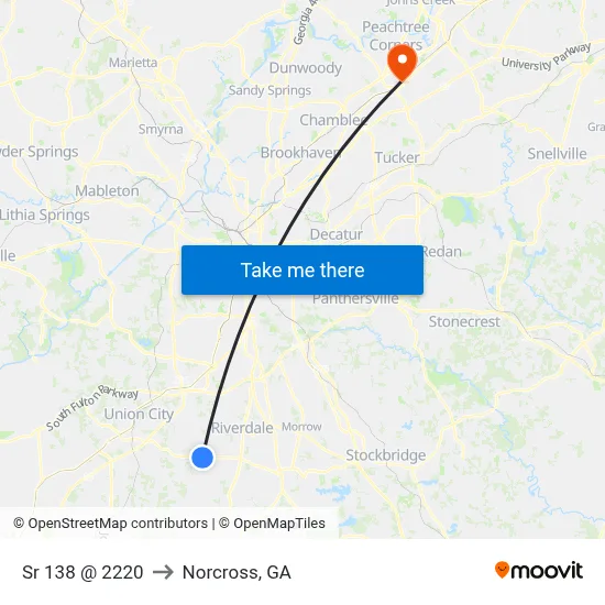 Sr 138 @ 2220 to Norcross, GA map