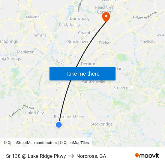Sr 138 @ Lake Ridge Pkwy to Norcross, GA map