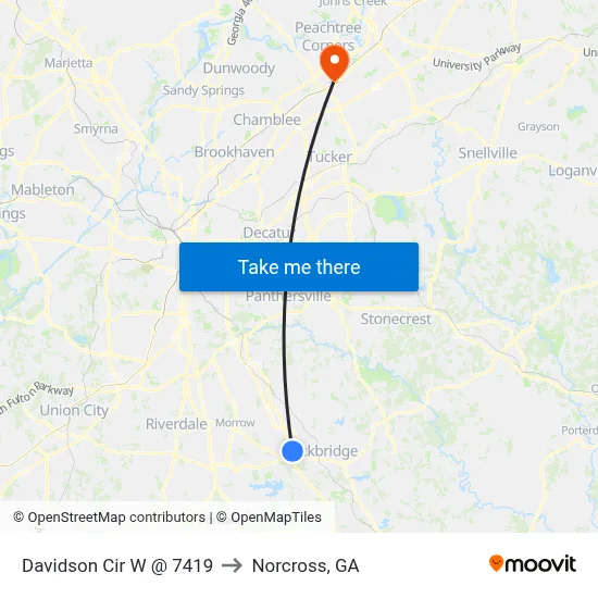 Davidson Cir W @ 7419 to Norcross, GA map