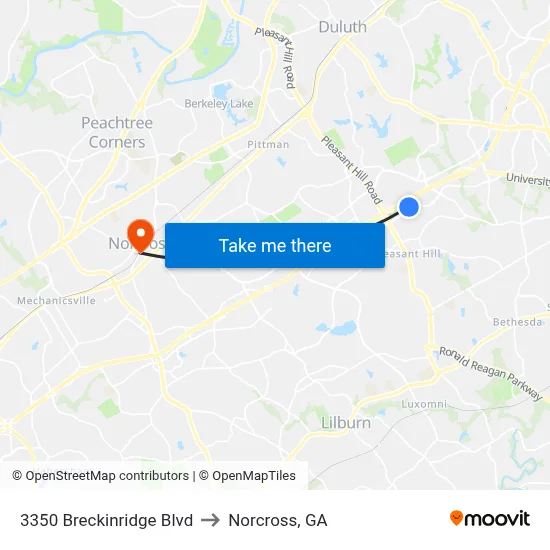 3350 Breckinridge Blvd to Norcross, GA map
