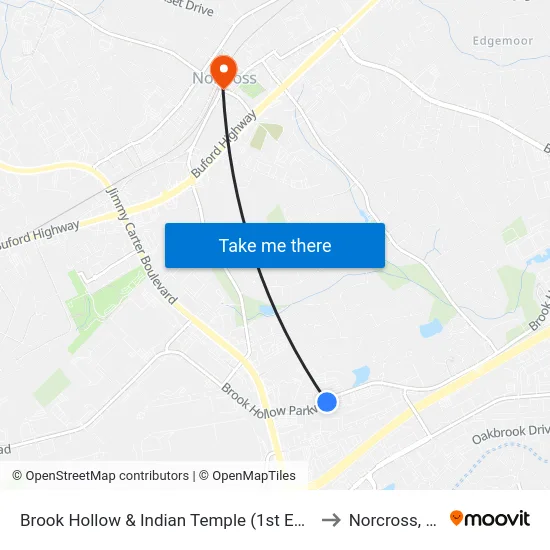 Brook Hollow & Indian Temple (1st Entran to Norcross, GA map