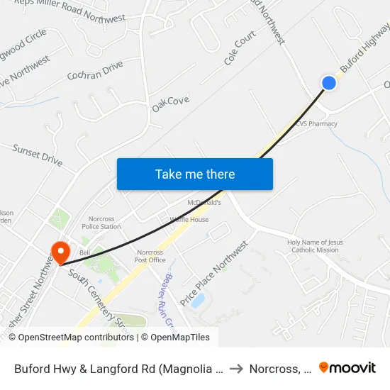 Buford Hwy & Langford Rd (Magnolia Plaza to Norcross, GA map