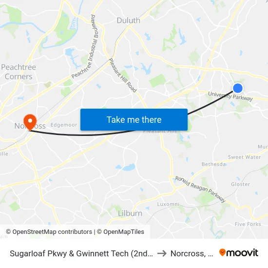 Sugarloaf Pkwy & Gwinnett Tech (2nd Entr to Norcross, GA map