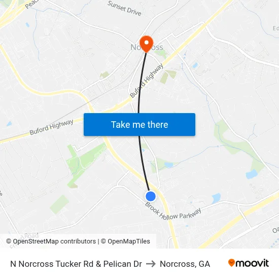 N Norcross Tucker Rd & Pelican Dr to Norcross, GA map