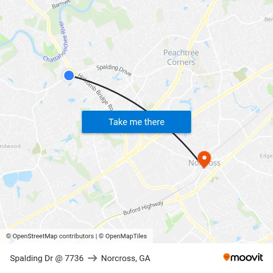 Spalding Dr @ 7736 to Norcross, GA map