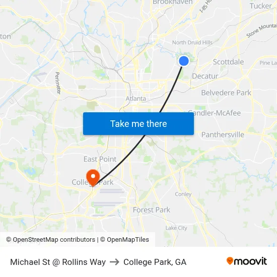 Michael St @ Rollins Way to College Park, GA map