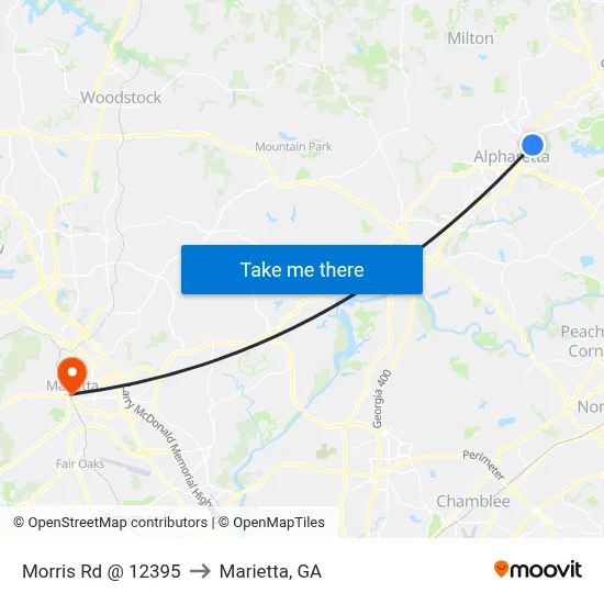 Morris Rd @ 12395 to Marietta, GA map