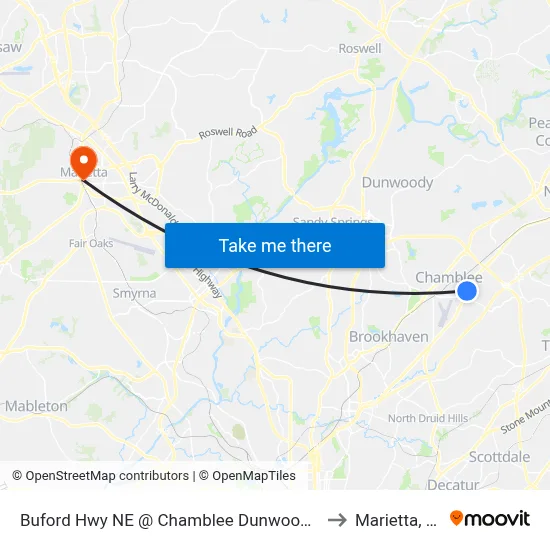 Buford Hwy NE @ Chamblee Dunwoody Rd to Marietta, GA map