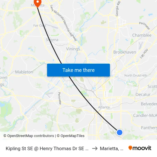 Kipling St SE @ Henry Thomas Dr SE (E) to Marietta, GA map
