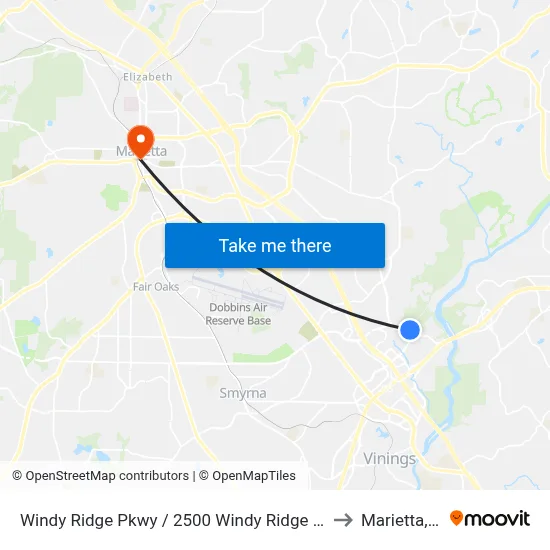 Windy Ridge Pkwy / 2500 Windy Ridge Building to Marietta, GA map