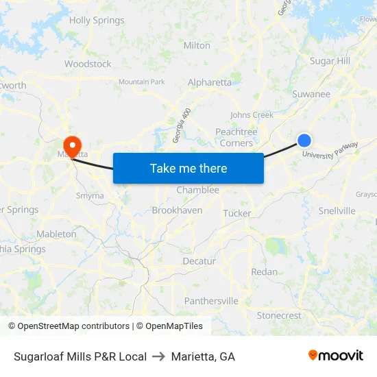 Sugarloaf Mills P&R Local to Marietta, GA map