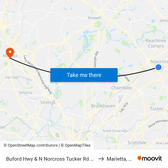 Buford Hwy & N Norcross Tucker Rd Ob to Marietta, GA map