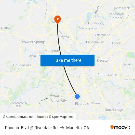 Phoenix Blvd @ Riverdale Rd to Marietta, GA map