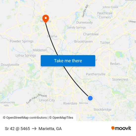 Sr 42 @ 5465 to Marietta, GA map