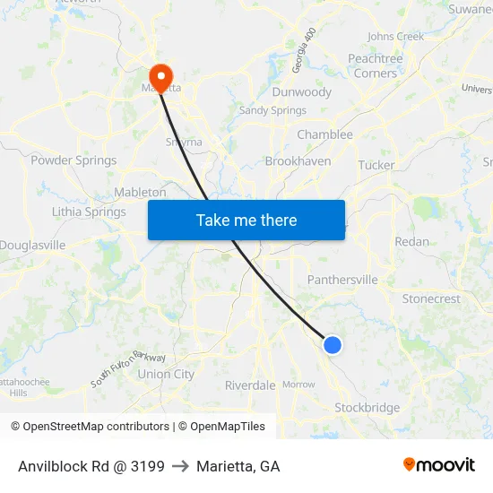 Anvilblock Rd @ 3199 to Marietta, GA map