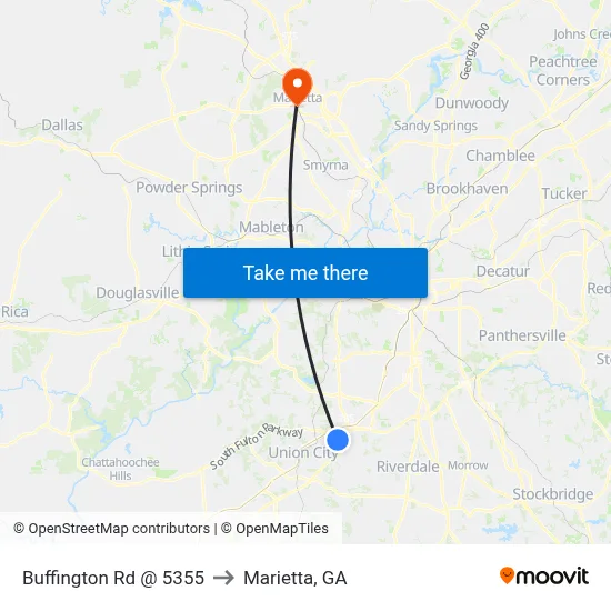 Buffington Rd @ 5355 to Marietta, GA map