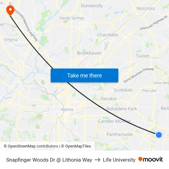 Snapfinger Woods Dr @ Lithonia Way to Life University map
