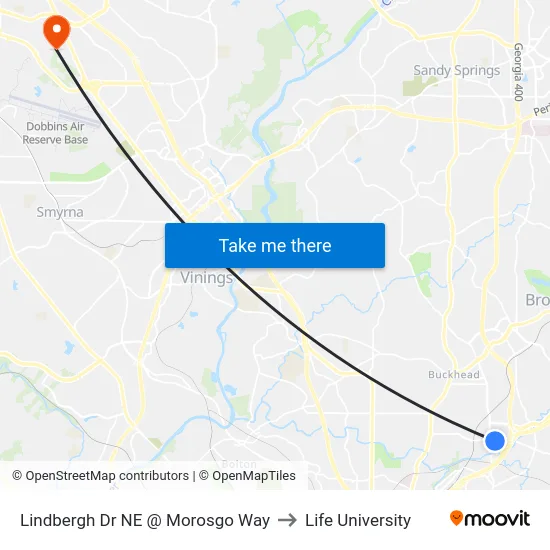 Lindbergh Dr NE @ Morosgo Way to Life University map