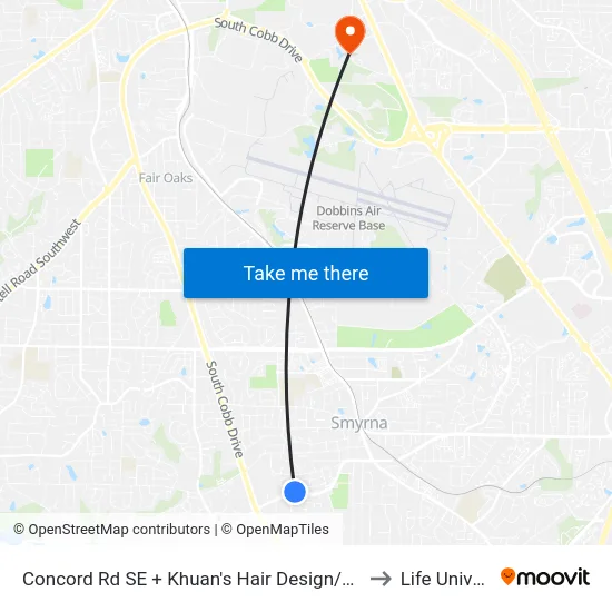 Concord Rd SE + Khuan's Hair Design/Arkle Veterina to Life University map