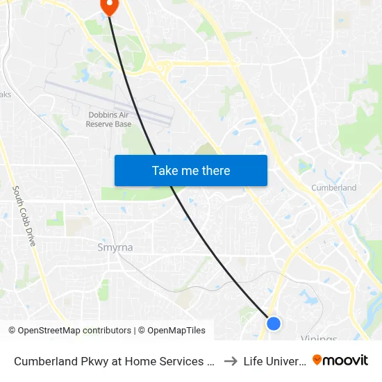 Cumberland Pkwy at Home Services at Home to Life University map