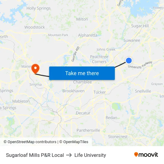 Sugarloaf Mills P&R Local to Life University map