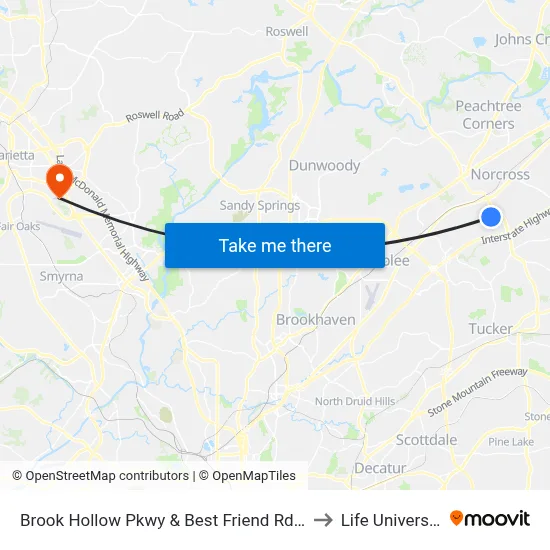 Brook Hollow Pkwy & Best Friend Rd Ob to Life University map