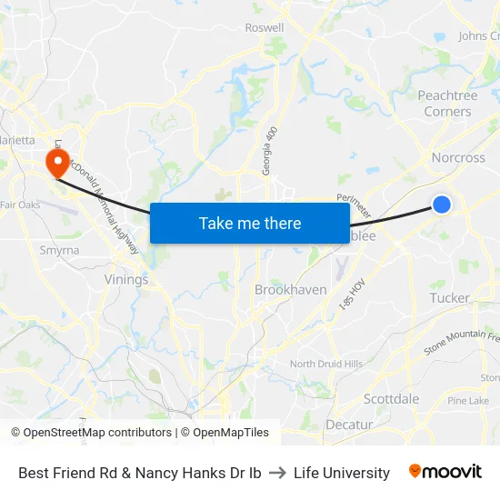 Best Friend Rd & Nancy Hanks Dr Ib to Life University map