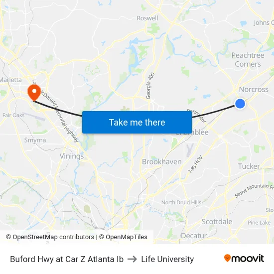 Buford Hwy at Car Z Atlanta Ib to Life University map