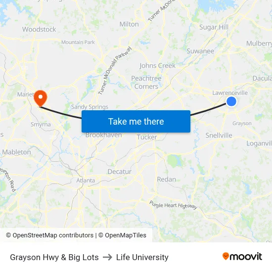 Grayson Hwy & Big Lots to Life University map