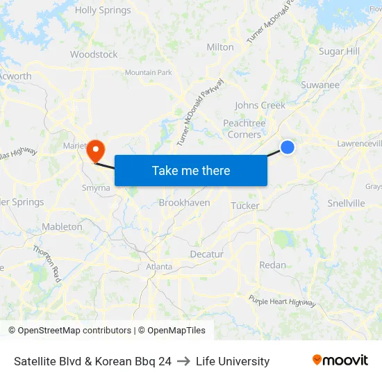 Satellite Blvd & Korean Bbq 24 to Life University map