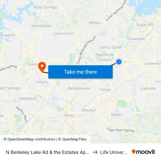 N Berkeley Lake Rd & the Estates Apts Ib to Life University map