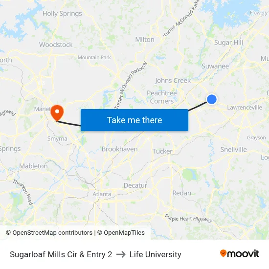 Sugarloaf Mills Cir & Entry 2 to Life University map