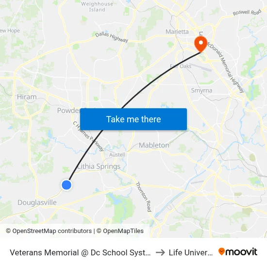 Veterans Memorial @ Dc School System Ob to Life University map