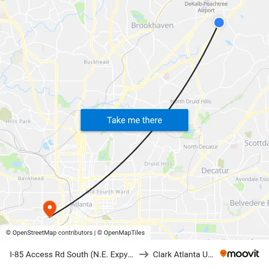 I-85 Access Rd South (N.E. Expy) @ Plaster Rd to Clark Atlanta University map