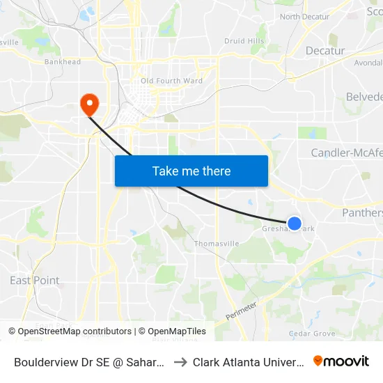 Boulderview Dr SE @ Sahara Dr to Clark Atlanta University map