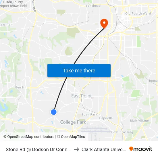 Stone Rd @ Dodson Dr Connector to Clark Atlanta University map