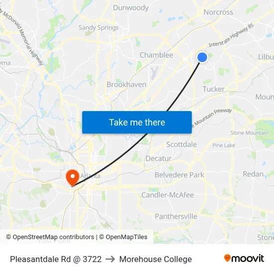 Pleasantdale Rd @ 3722 to Morehouse College map