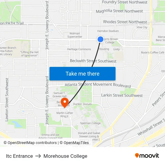 Itc Entrance to Morehouse College map