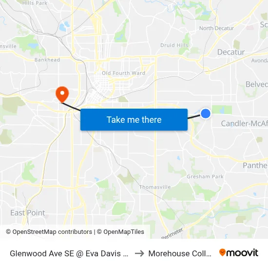 Glenwood Ave SE @ Eva Davis Way to Morehouse College map