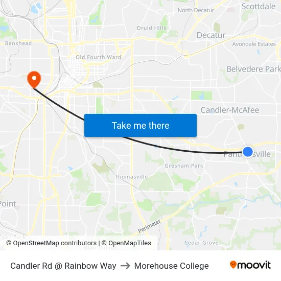 Candler Rd @ Rainbow Way to Morehouse College map