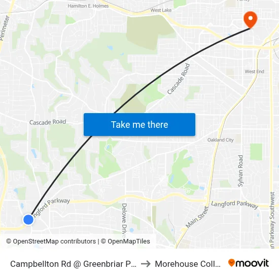 Campbellton Rd @ Greenbriar Pkwy to Morehouse College map