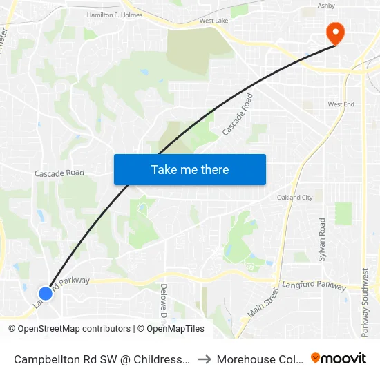 Campbellton Rd SW @ Childress Dr SW to Morehouse College map