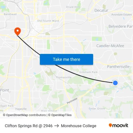 Clifton Springs Rd @ 2946 to Morehouse College map