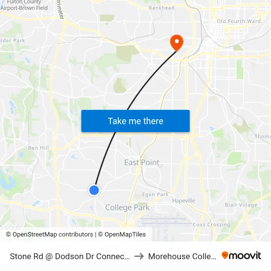 Stone Rd @ Dodson Dr Connector to Morehouse College map