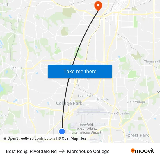 Best Rd @ Riverdale Rd to Morehouse College map