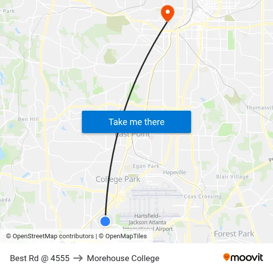 Best Rd @ 4555 to Morehouse College map