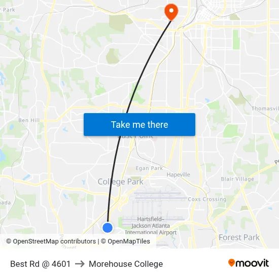 Best Rd @ 4601 to Morehouse College map