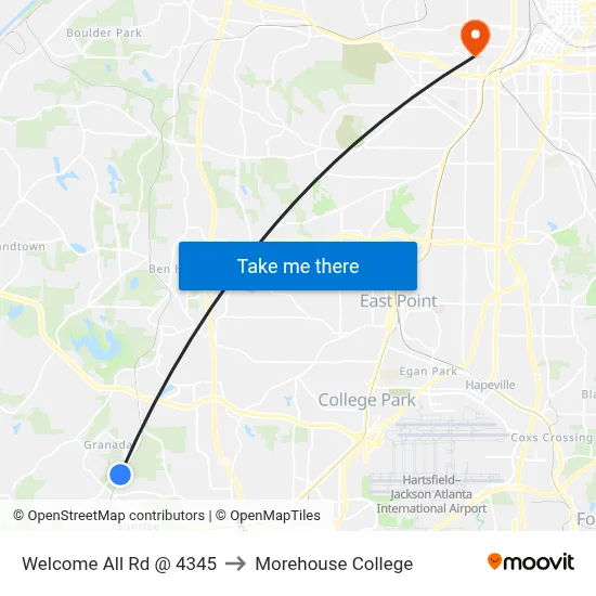 Welcome All Rd @ 4345 to Morehouse College map